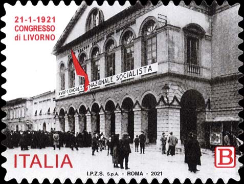 Francobollo Facciata del Teatro Carlo Goldoni di Livorno -  2021