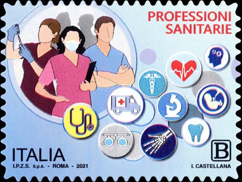 Francobollo Sagome di Operatori Sanitari -  2021