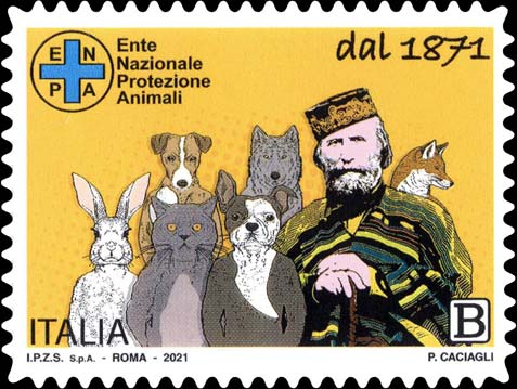 Francobollo Animali e Giuseppe Garibaldi -  2021