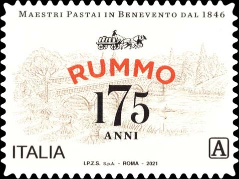Francobollo Logo della Rummo S.p.A. e Ponte Leproso di Benevento -  2021