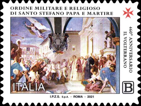 Francobollo Cosimo II Riceve i suoi Cavalieri, Opera di Baldassarre Franceschini detto il Volterrano -  2021
