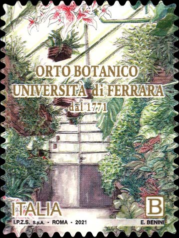 Francobollo Serra Calda Tropicale dell'Orto Botanico dell'Università di Ferrara -  2021
