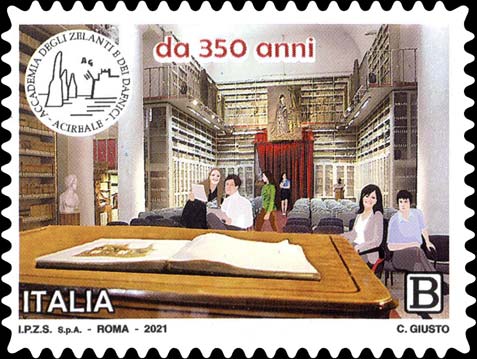 Francobollo Biblioteca Zelantea di Acireale -  2021