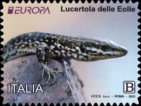 Francobollo Lucertola delle Eolie -  2021