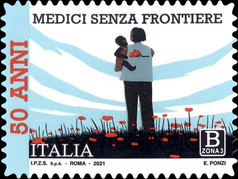 Francobollo Operatore Umanitario che Sorregge un Bambino -  2021