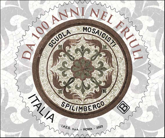 Francobollo Mosaico con Motivi Floreali -  2022