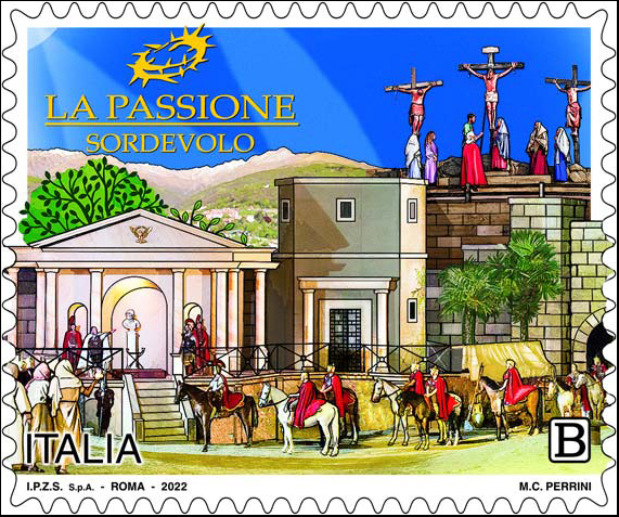 Francobollo Rappresentazione Teatrale della Passione, a Sordevolo -  2022
