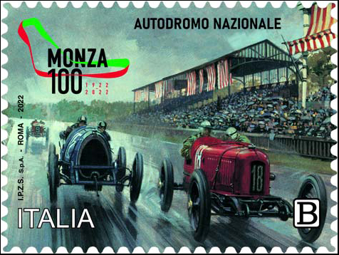 Francobollo Fase di Gara del 2° Gran Premio d’Italia -  2022