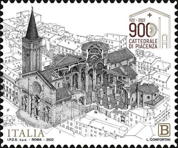 Francobollo Cattedrale di Piacenza -  2022