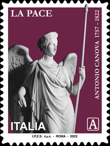 Francobollo La Pace, Scultura di Antonio Canova -  2022