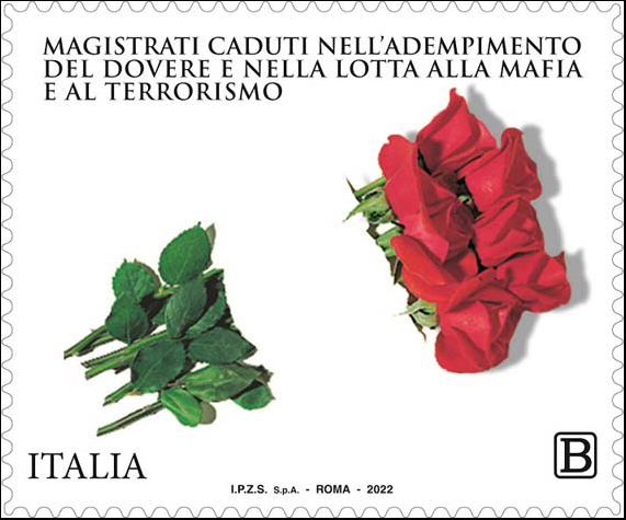 Francobollo Rose Spezzate, Opera di Antonio Romano -  2022