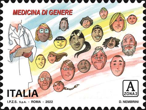 Francobollo Medico e Volti Stilizzati -  2022
