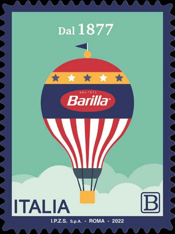 Francobollo Mongolfiera e Logo di Barilla S.p.A. -  2022