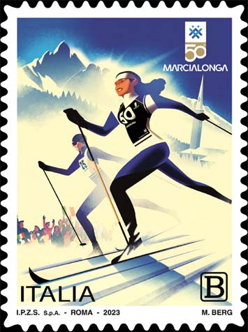 Francobollo Manifesto della Marcialonga -  2023