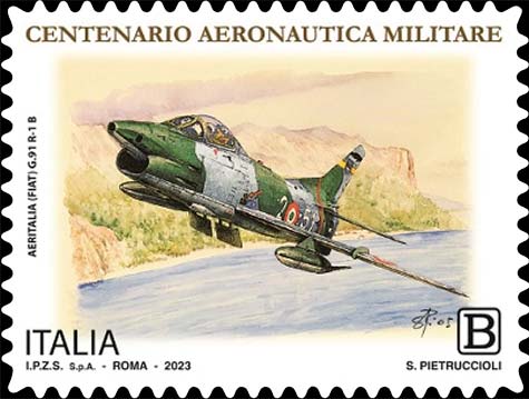 Francobollo Aeritalia (Fiat) G.91 R-1 B -  2023