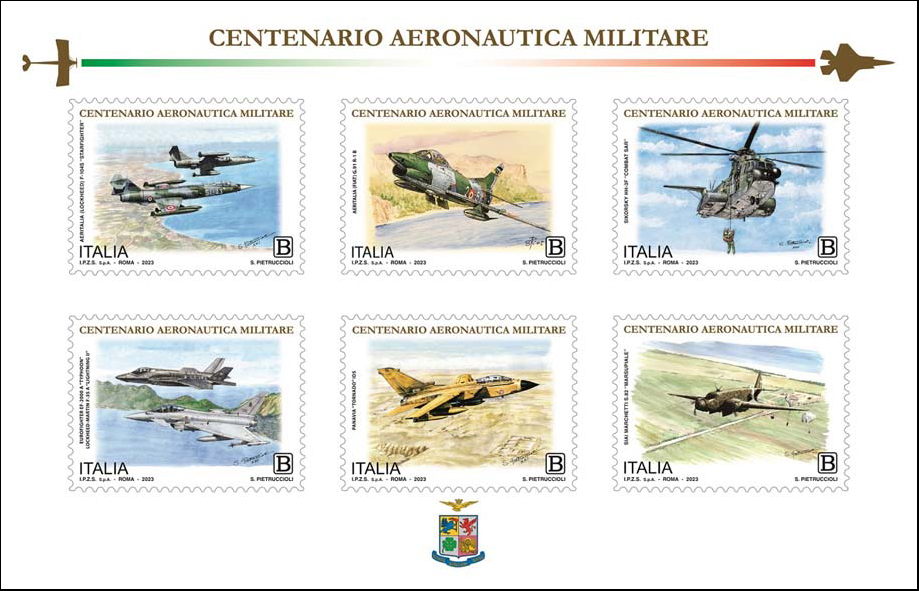 Francobollo Velivoli in uso all'Aeronautica Militare Italiana -  2023