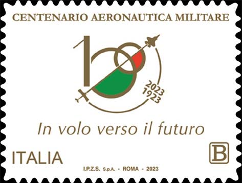 Francobollo Logo del Centenario dell'Aeronautica Militare Italiana -  2023
