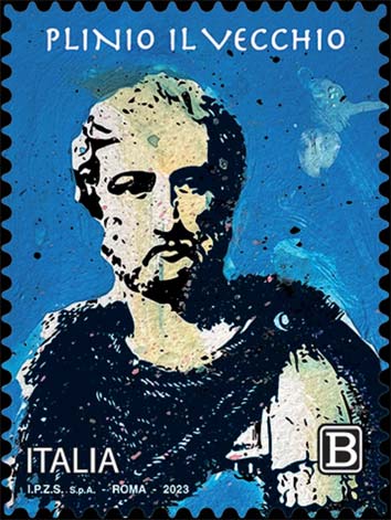 Francobollo Ritratto di Plinio il Vecchio, Opera di Fabrizio Musa -  2023