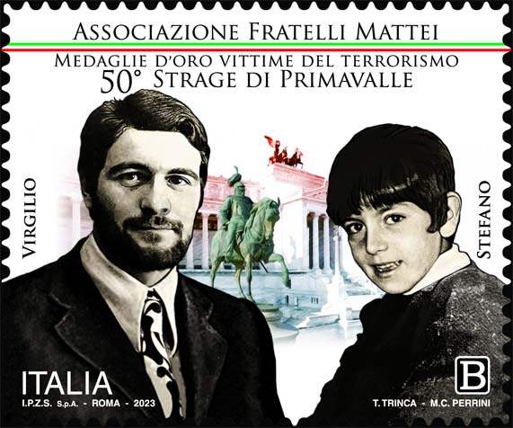 Francobollo Ritratti di Virgilio e Stefano Mattei e Vittoriano -  2023