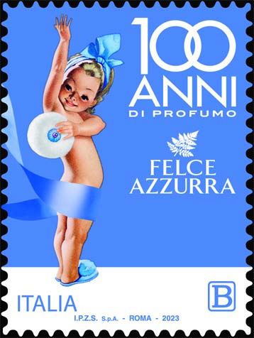 Francobollo Manifesto Pubblicitario di Felce Azzurra -  2023