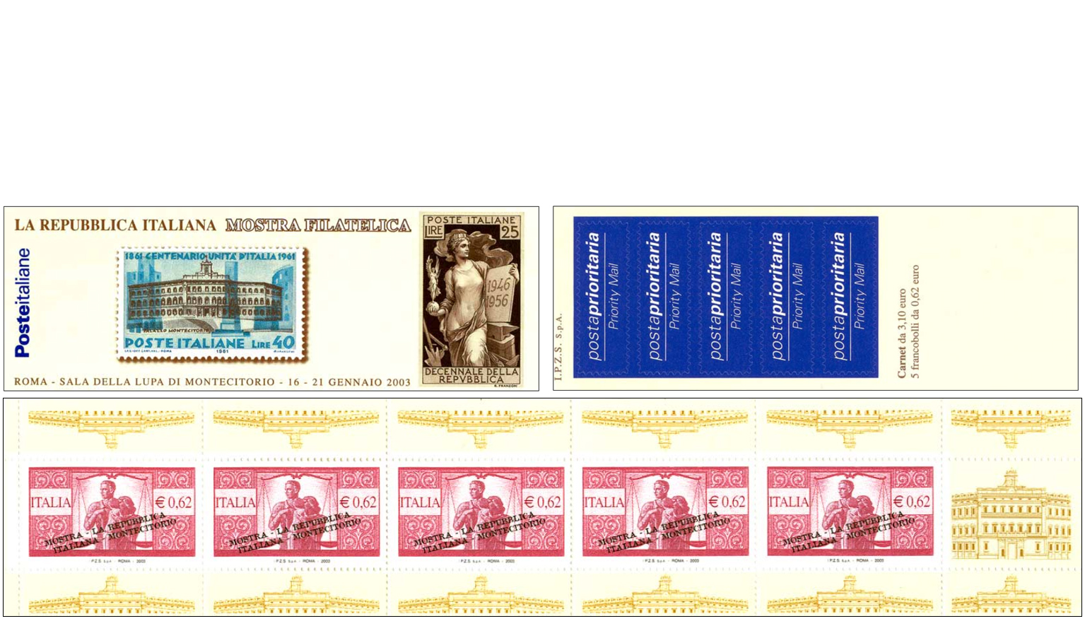 Francobollo Francobolli per il Decennale della Repubblica e per il Centenario dell'Unità d'Italia -  2003
