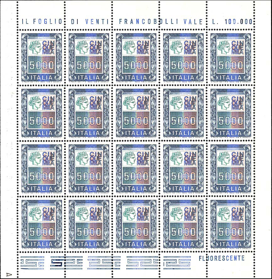 Francobollo Alti Valori Ordinari -  1978