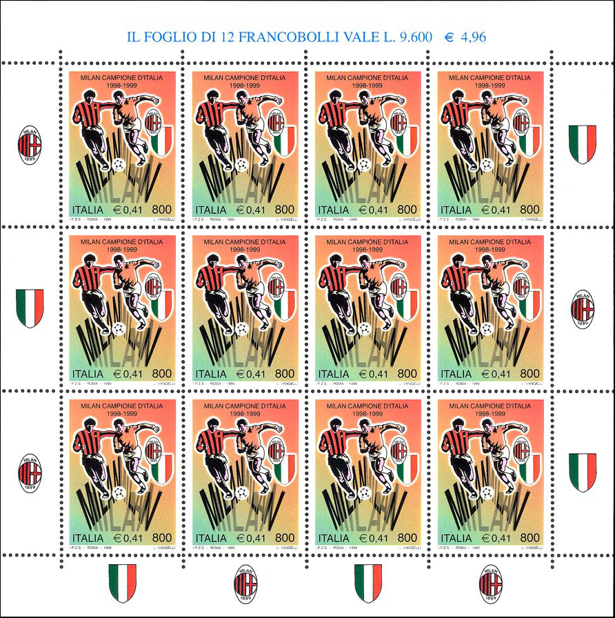 Francobollo Milan Campione d'Italia 1998-1999 -  1999