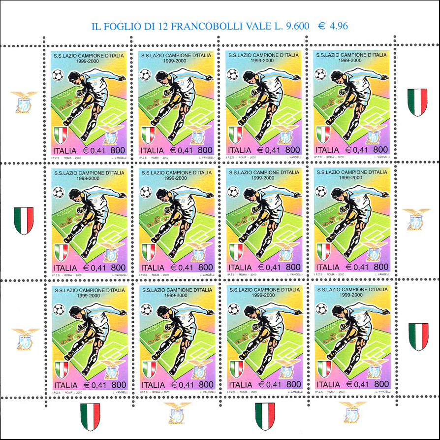 Francobollo Lazio Campione d'Italia 1999-2000 -  2000
