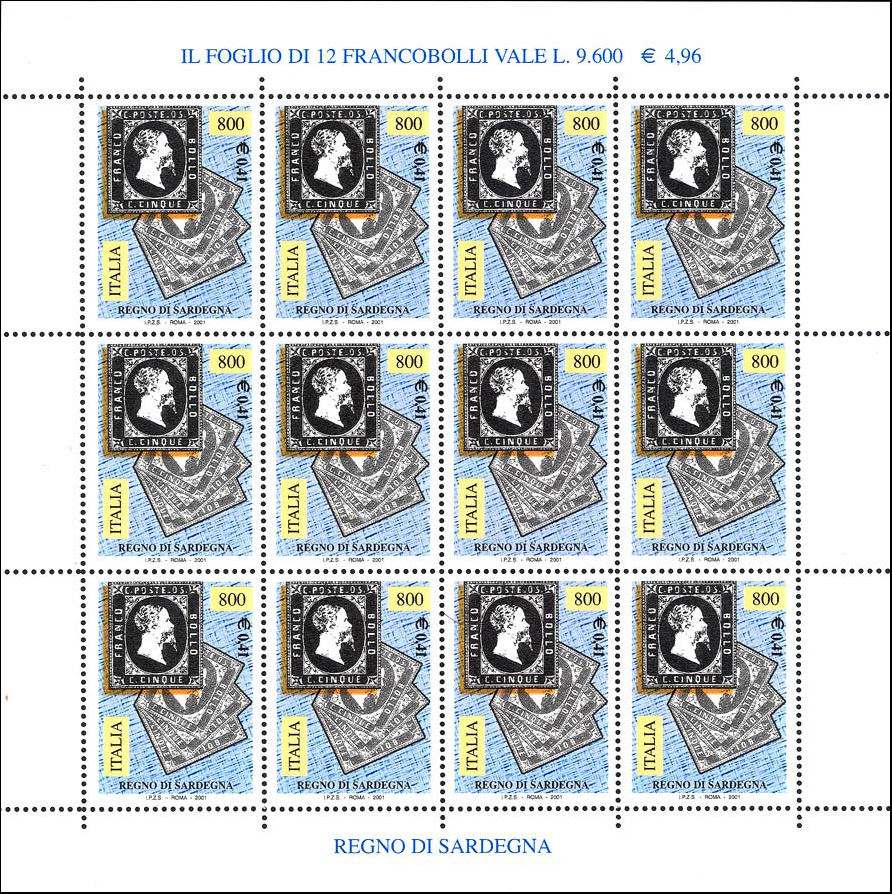 Francobollo Regno di Sardegna -  2001
