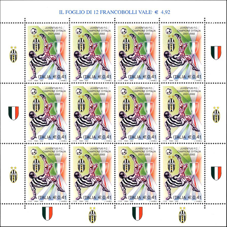 Francobollo Juventus Campione d'Italia 2001-2002 -  2002