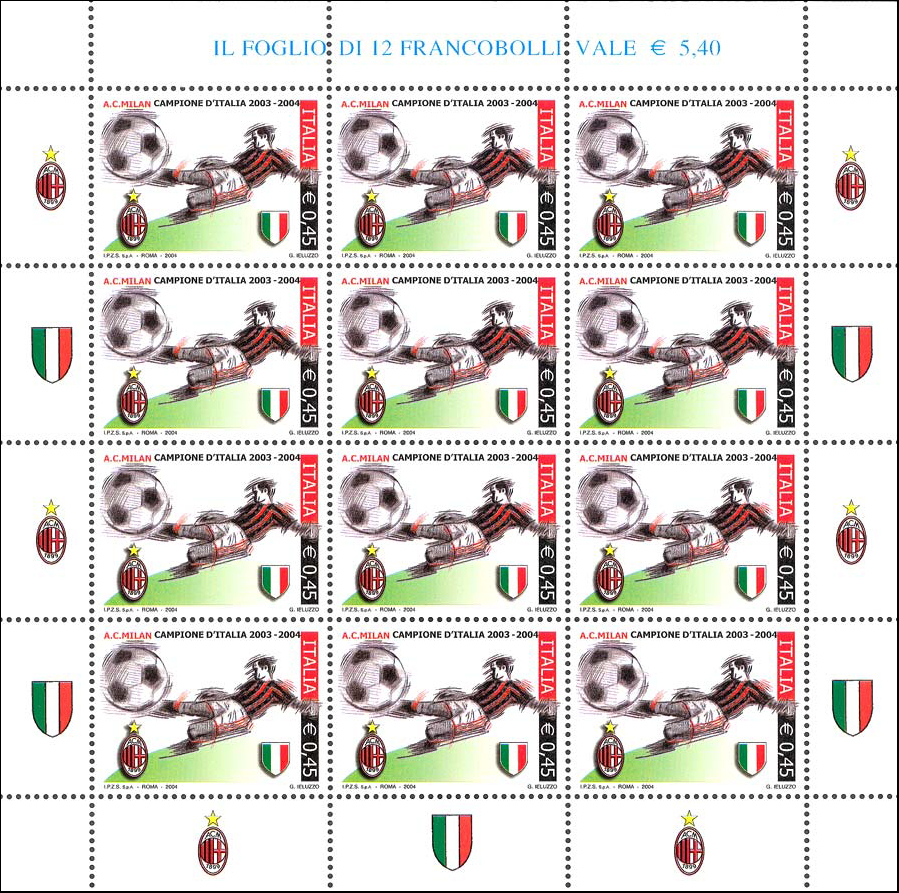 Francobollo Milan Campione d'Italia 2003-2004 -  2004