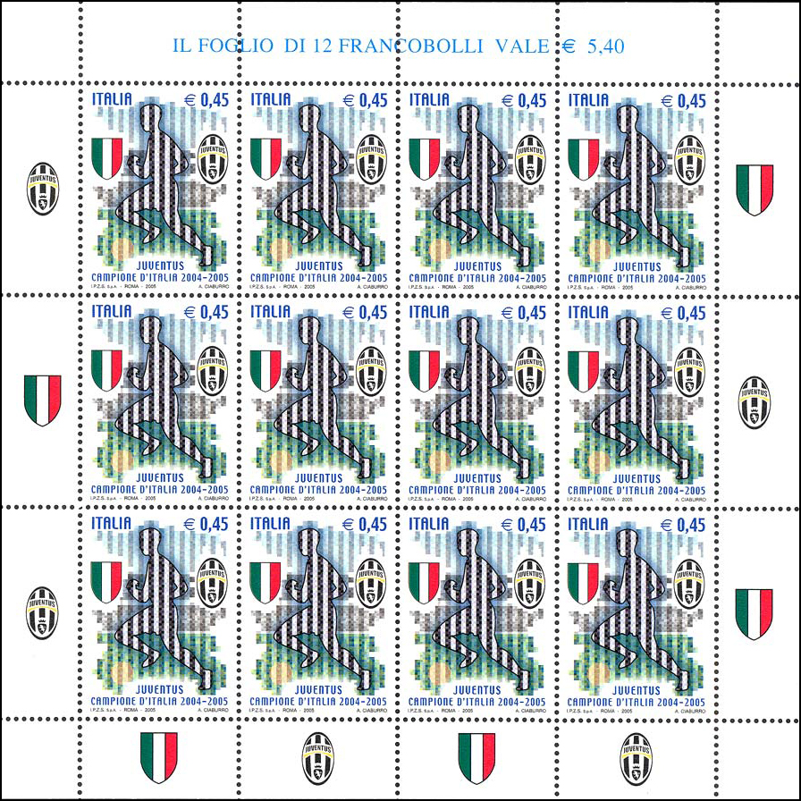 Francobollo Juventus Campione d'Italia 2004-2005 -  2005