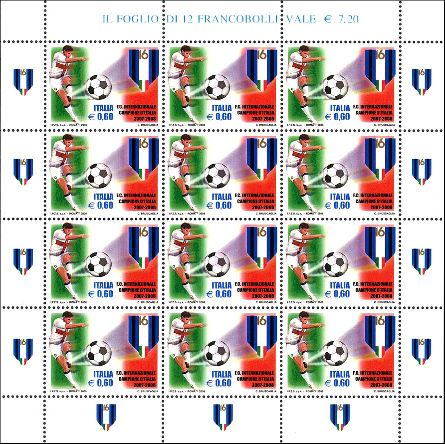 Francobollo Inter Campione d'Italia 2007-2008 -  2008