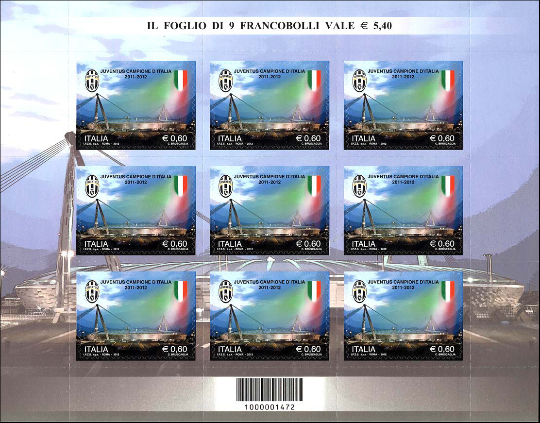 Francobollo Juventus Stadium, a Torino -  2012