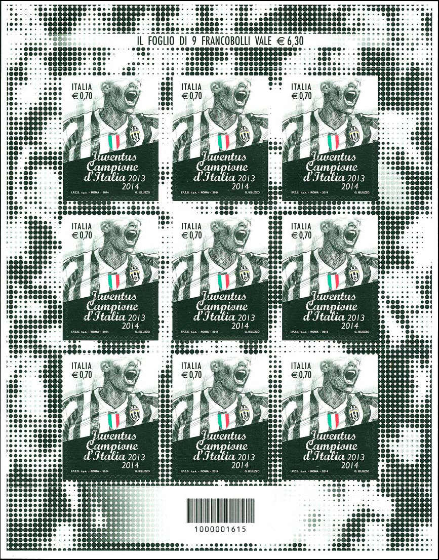 Francobollo Calciatore della Juventus -  2014