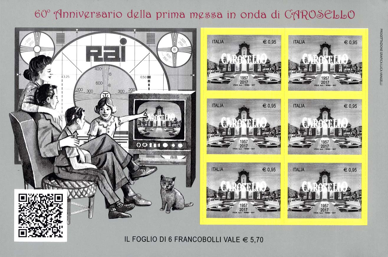 Francobollo Famiglia Davanti alla TV -  2017