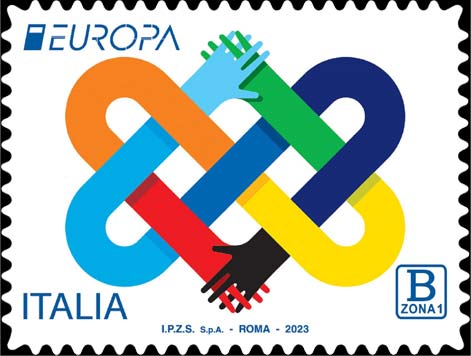 Francobollo Mani Stilizzate Intrecciate -  2023
