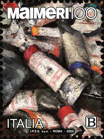 Francobollo Tubetti di Colori, Opera di Gianni Maimeri -  2023