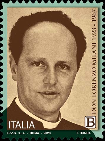 Francobollo Ritratto di Don Lorenzo Milani -  2023
