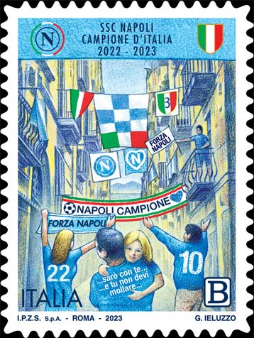 Francobollo Vicolo di Napoli e Tifosi -  2023