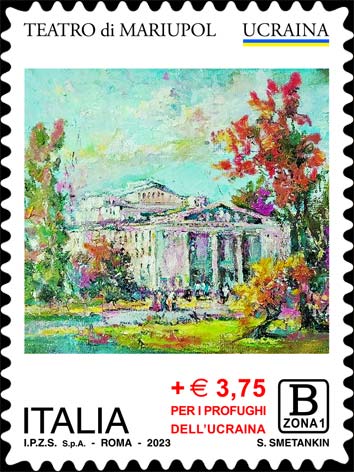 Francobollo Teatro di Mariupol -  2023