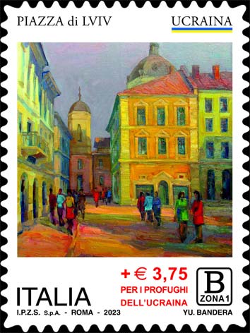 Francobollo Piazza di Lviv -  2023