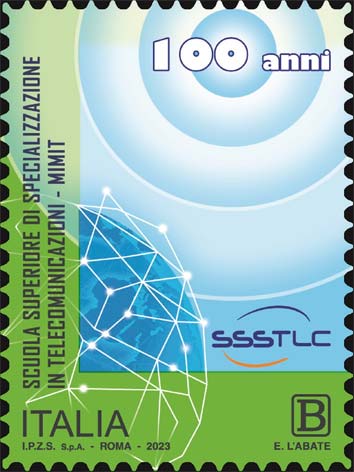 Francobollo Globo Terrestre e Onde Elettromagnetiche -  2023