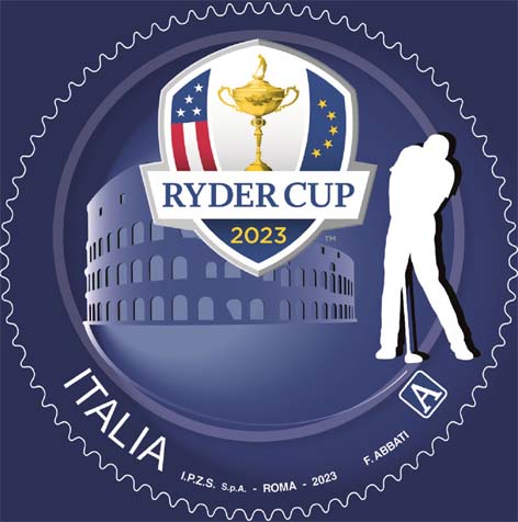 Francobollo Sagoma del Colosseo e Giocatore di Golf -  2023