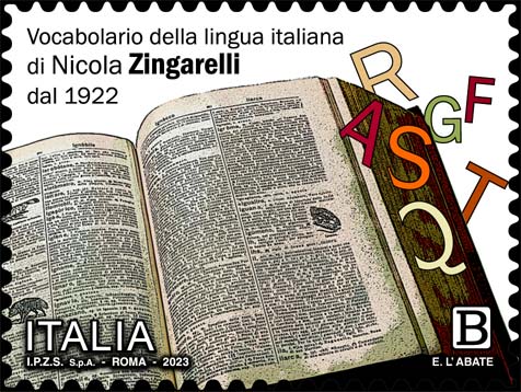 Francobollo Prima Edizione del Vocabolario della Lingua Italiana di Nicola Zingarelli -  2023