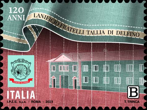 Francobollo Facciata del Lanificio Fratelli Tallia di Delfino -  2023