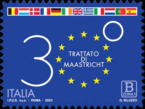 Francobollo Bandiere dell'Unione Europea e degli Stati Europei -  2023