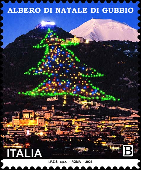 Francobollo Albero di Natale di Gubbio -  2023