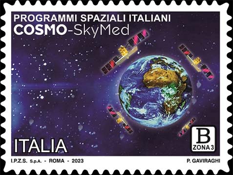 Francobollo Programmi Spaziali Italiani - Cosmo - Skymed -  2023