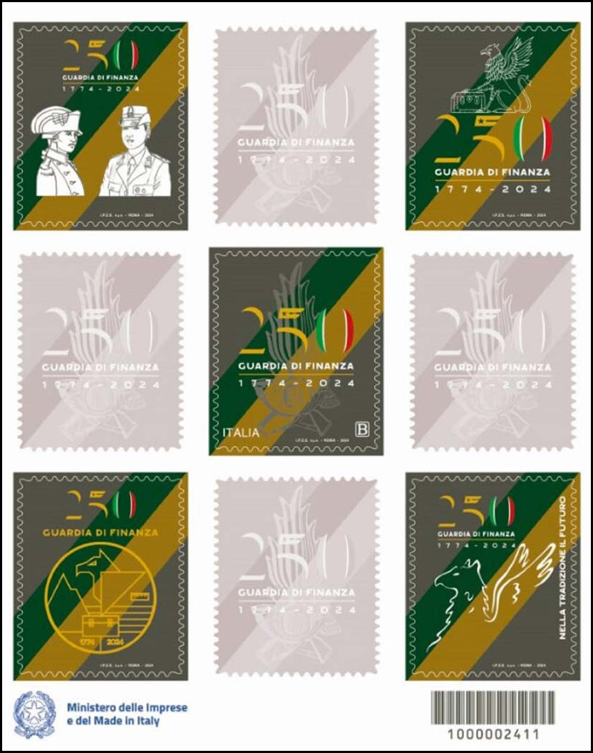 Francobollo Mostrina e Colori del Corpo della Guardia di Finanza (Blocco Foglietto) -  2024